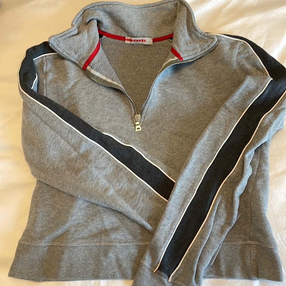 Prada sport cropped grey women’s sweater